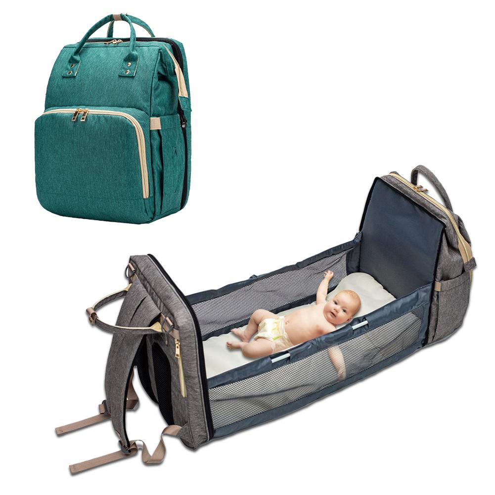 Baby Diaper Bag with USB & Sleeping Crib